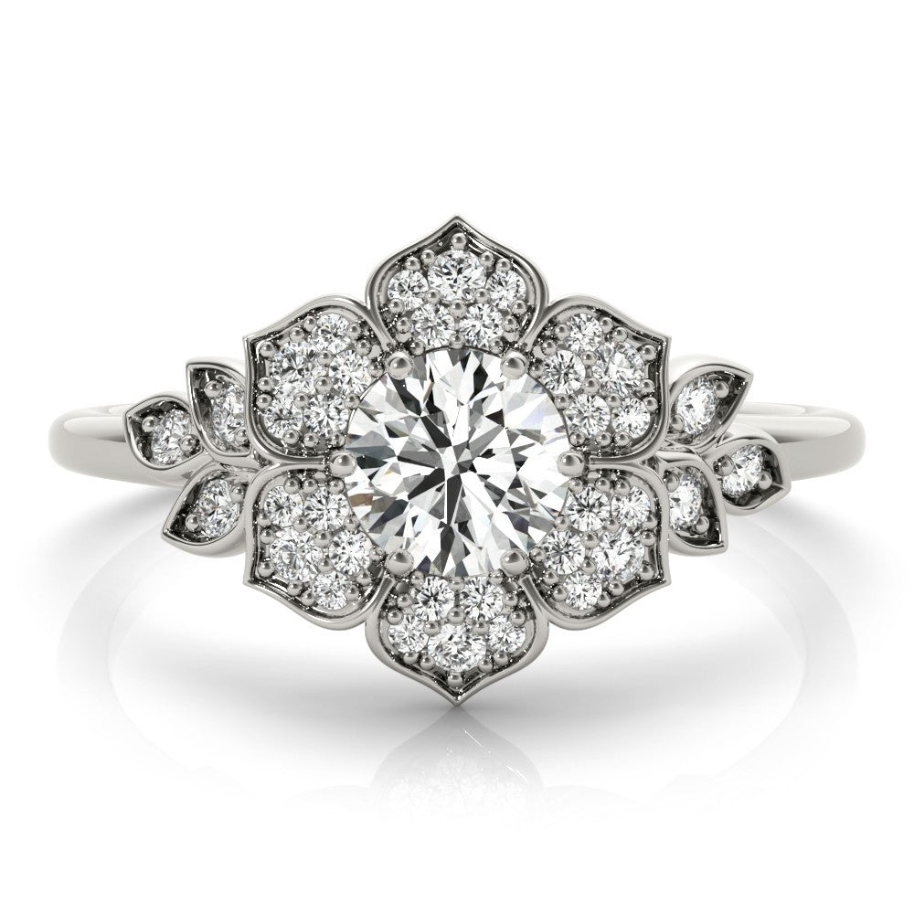 Lab-Grown Diamond Halo Engagement Ring in Platinum UK Hallmarked