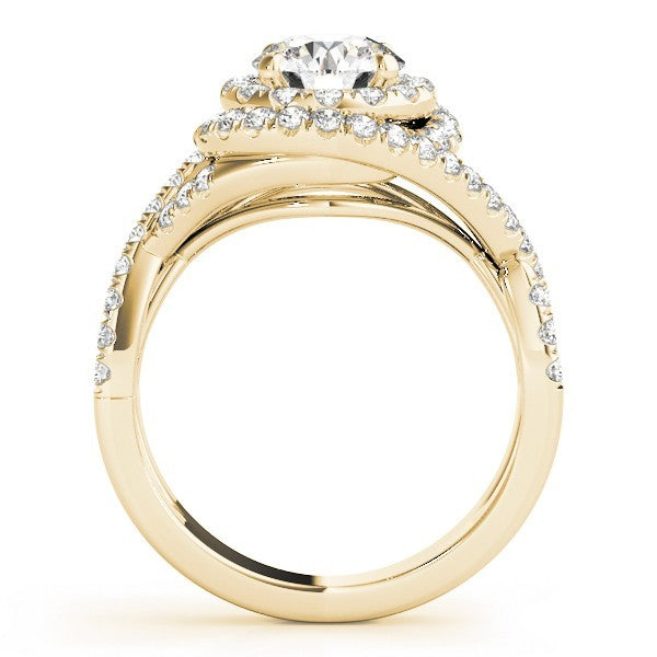 3.00 Carat DE/VS Lab Grown Round Cut Diamond Halo Engagement Ring 18K White Gold
