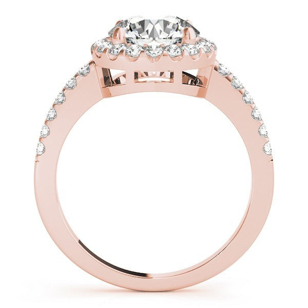2.00Ct DE/VS Lab Grown Round Diamond Halo Engagement Ring 18K White Gold