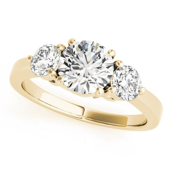 Round Cut 2CT DE/VS Lab Grown Diamond Trilogy Engagement Ring Platinum