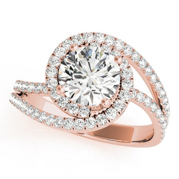 2.00 Ct DE/VS Lab-Grown Diamond Halo Engagement Ring in 18K Rose Gold