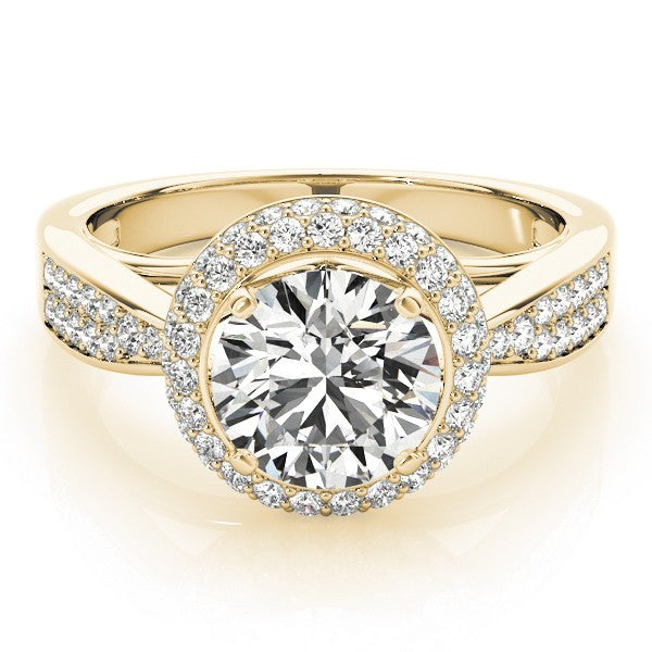 2.00 Ct Lab Grown Round Diamond Halo Engagement Ring 18K White Gold