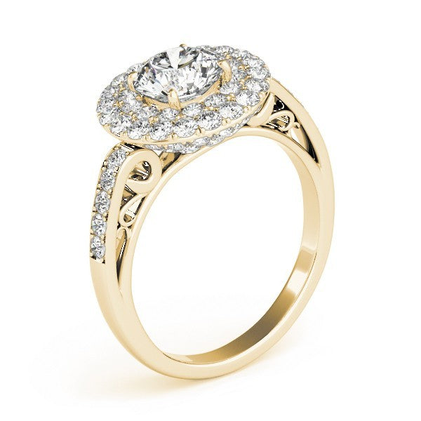 4.00 Carat DE/VS Lab Grown Round Cut Diamond Halo Engagement Ring 18K White Gold