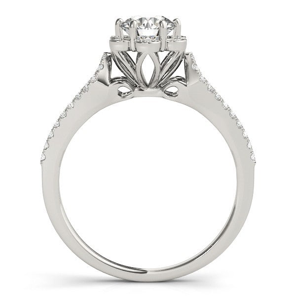 2.00 Ct DE/VS Lab Grown Round Diamond Halo Engagement Ring 18K Yellow Gold