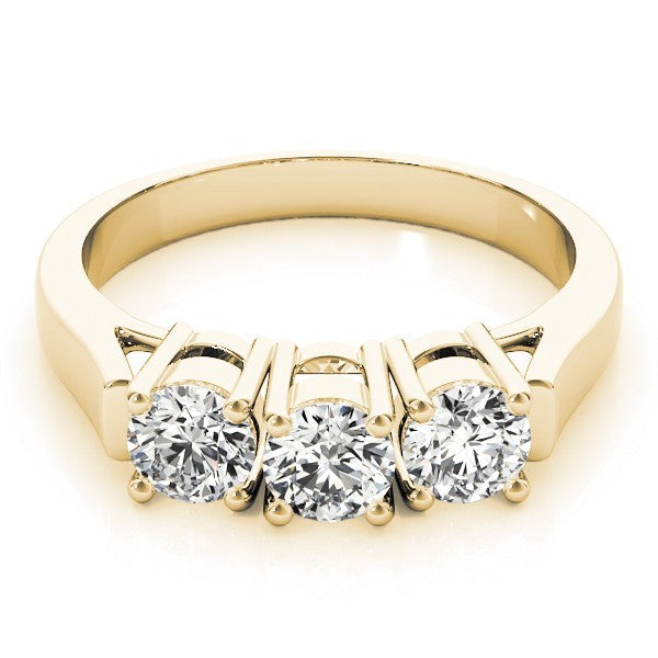 Lab Grown Round Diamond Trilogy Engagement Ring Platinum 0.50Ct - 2.00Ct DE/VS