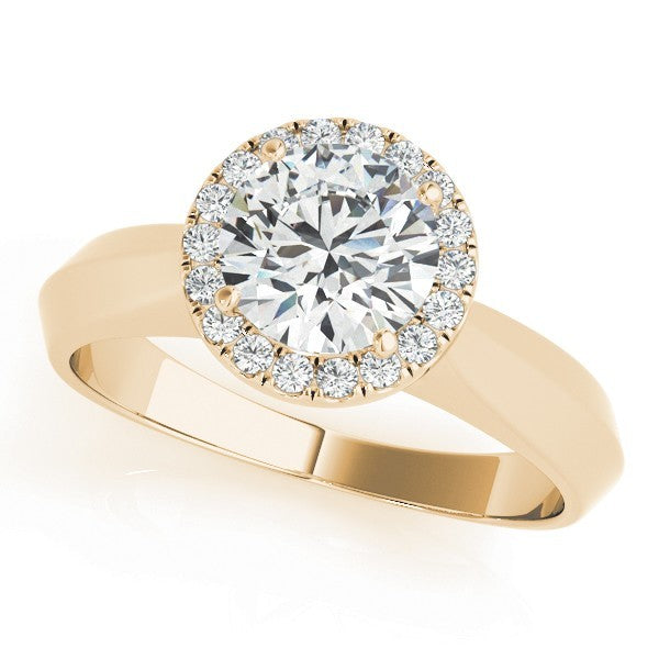 2.00 Ct DE/VS Lab-Grown Diamond Halo Engagement Ring in 18K Yellow Gold ÐUK Made