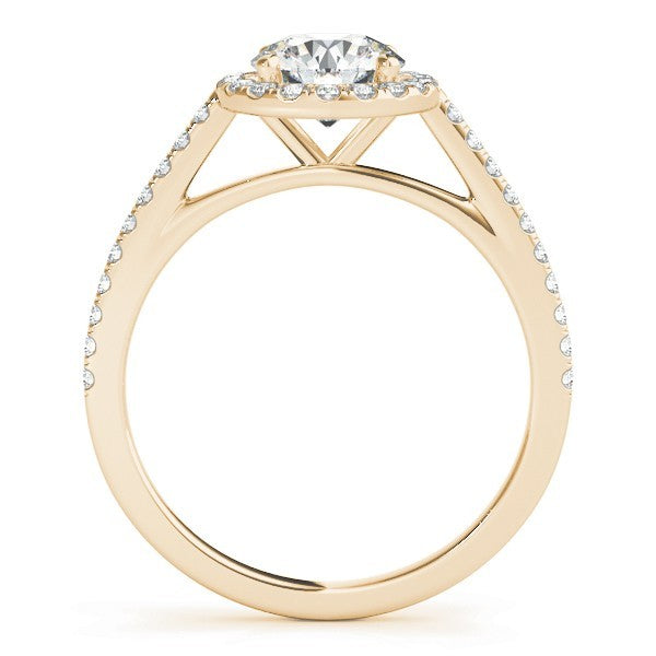 Lab Grown Round Diamond Halo Engagement Ring 18K White Gold