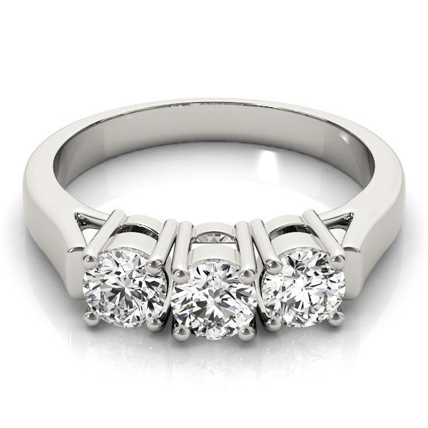Lab Grown Round Diamond Trilogy Engagement Ring Platinum 0.50Ct - 2.00Ct DE/VS