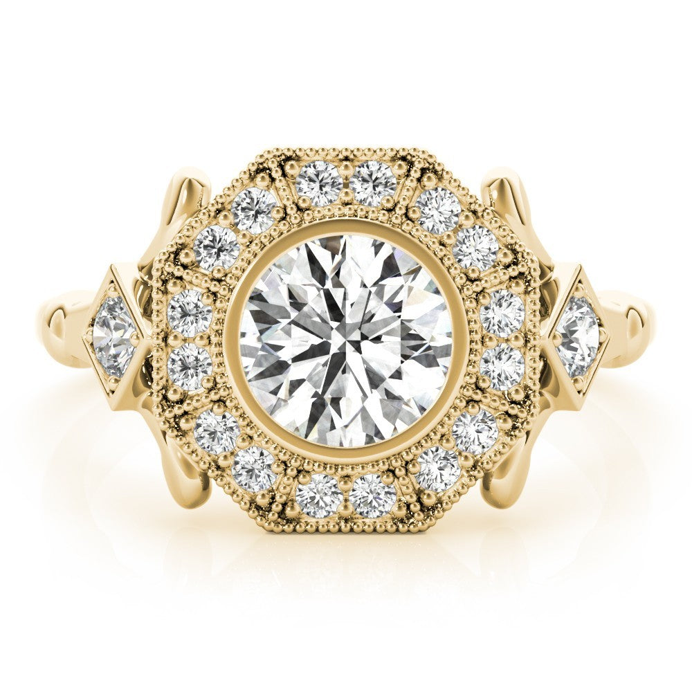 Lab-Grown Diamond Halo Engagement Ring in Platinum UK Hallmarked