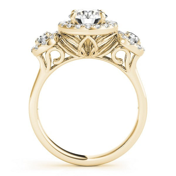 2.00 Carat DE/VS Lab Grown Round Cut Diamond Halo Engagement Ring 18K White Gold