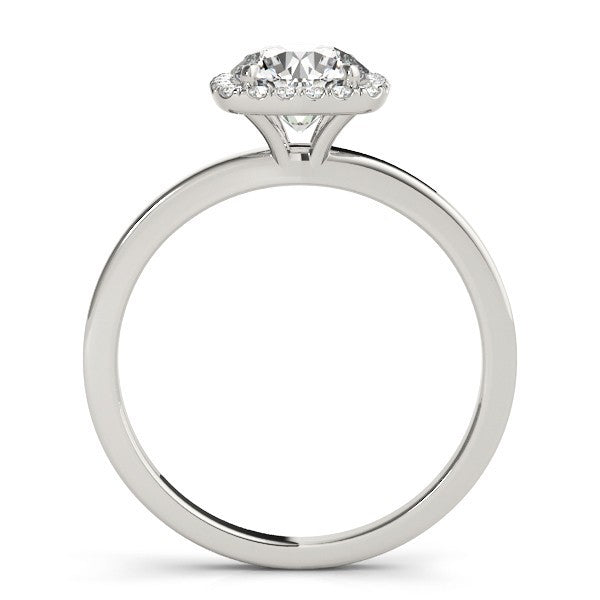 Lab Grown Round Diamond Halo Engagement Ring 18K Yellow Gold