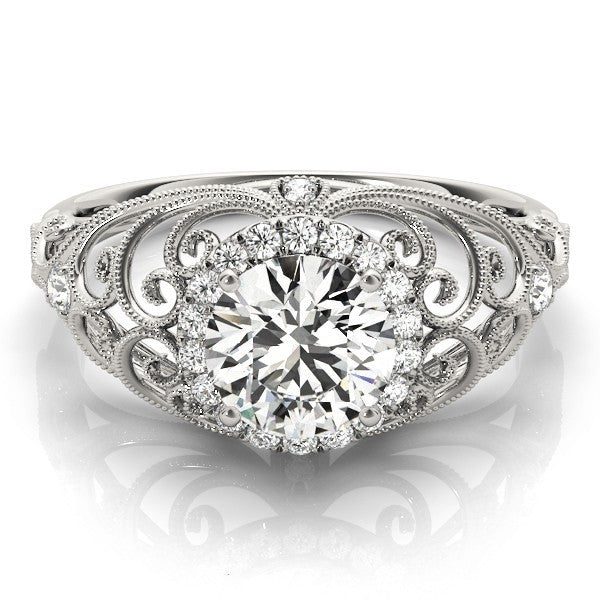 2.00Ct DE/VS Lab Grown Round Diamond Halo Engagement Ring 18K Rose Gold