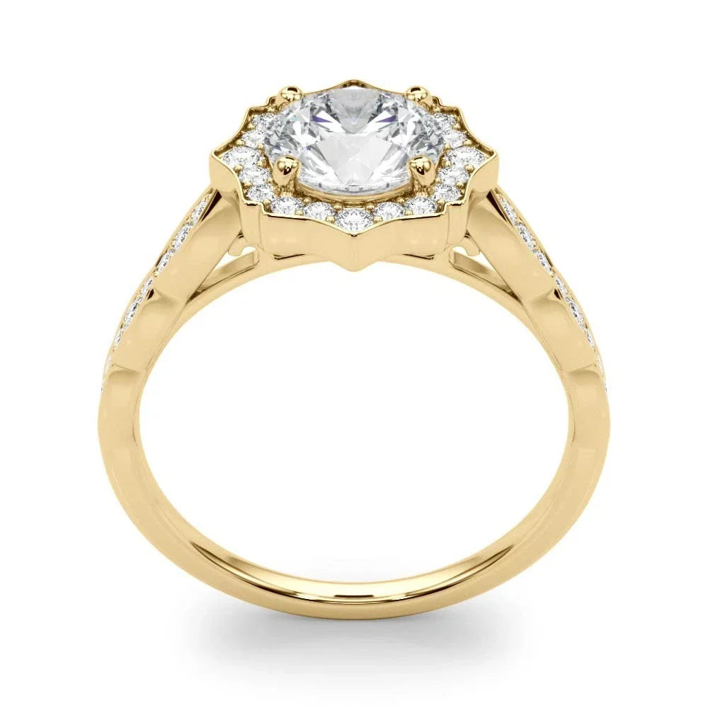 Lab Grown Round Diamond Halo Engagement Ring