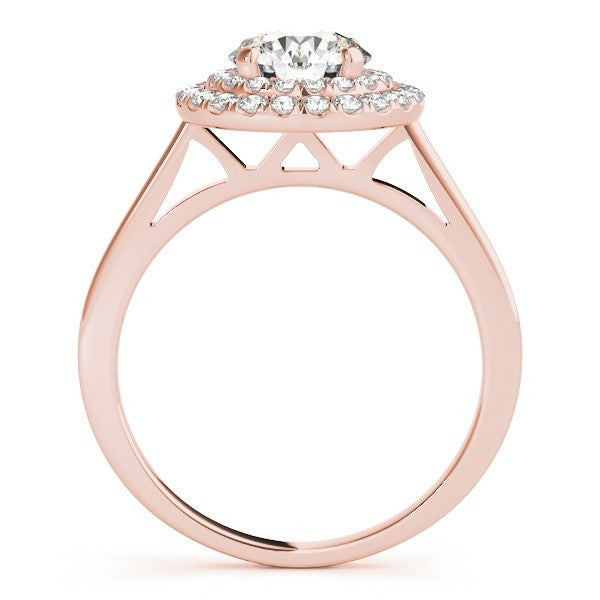 Lab Grown Round Diamond Halo Engagement Ring 18K Yellow Gold