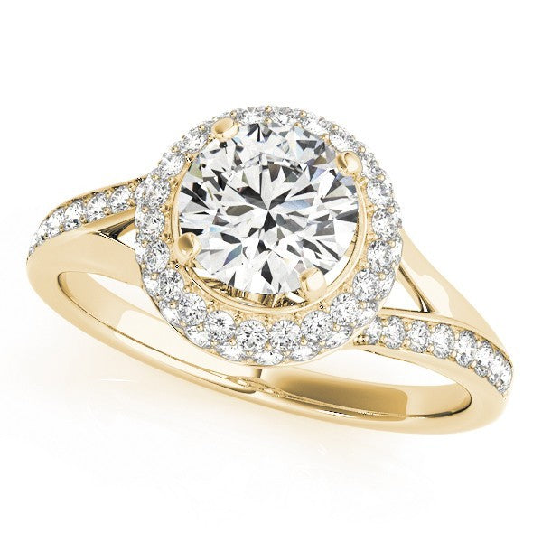 2.00Ct DE/VS Lab Grown Round Diamond Halo Engagement Ring 18K White Gold