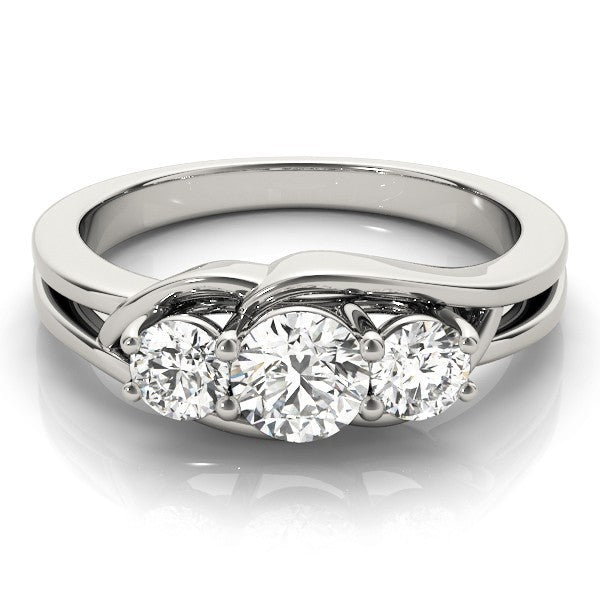 Lab Grown Diamond 3 Stone Engagement Ring Platinum Gift For Women DE/VS 2CT