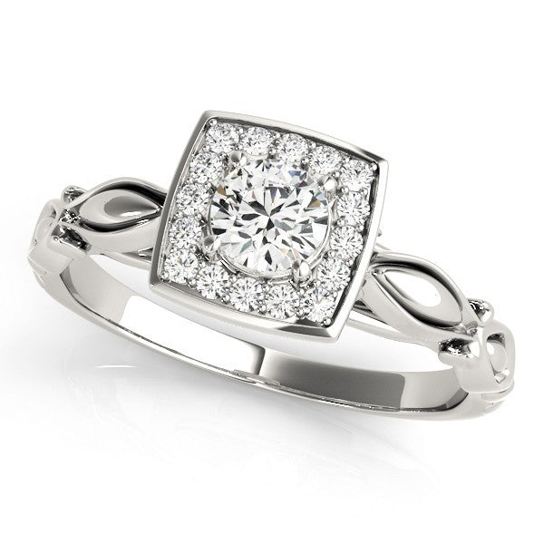 2.00Ct DE/VS Lab Grown Round Diamond Halo Engagement Ring 18K Yellow Gold