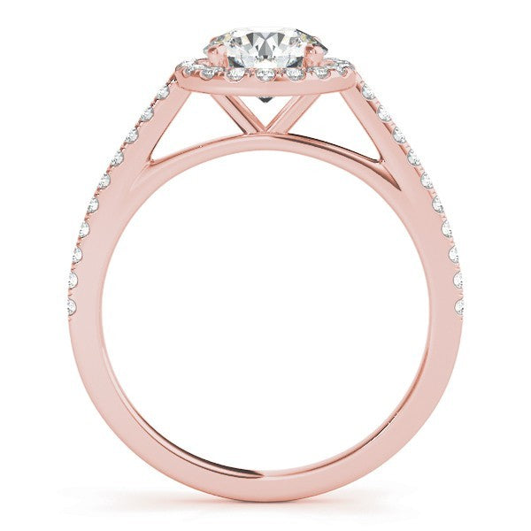 Lab Grown Round Diamond Halo Engagement Ring 18K White Gold