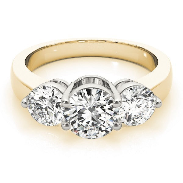 Lab Grown Round Diamond Trilogy Engagement Ring Platinum 0.50Ct To 2.00Ct DE/VS
