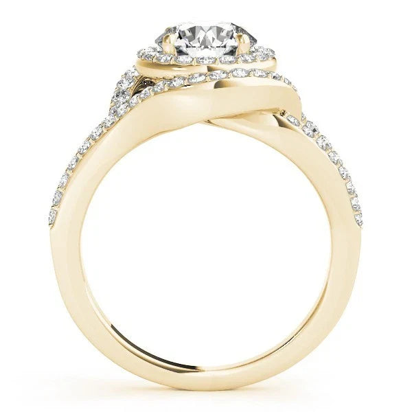 Lab Grown Round Cut DE/VS Diamond Halo Engagement Ring Gift For Her.