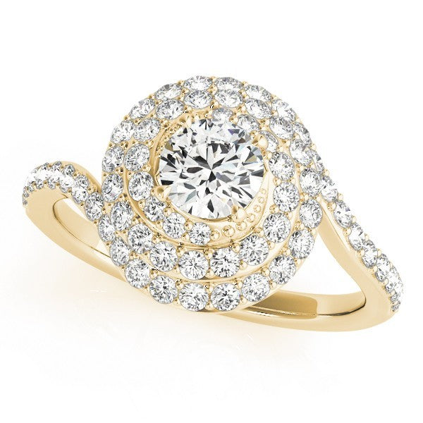 2.00 Carat DE/VS Lab Grown Round Cut Diamond Halo Engagement Ring 18K White Gold
