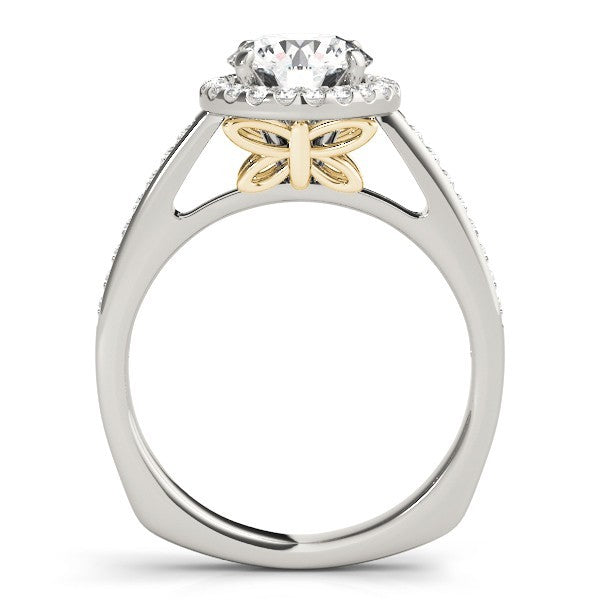 2.00 Ct DE/VS Lab Grown Round Diamond Halo Engagement Ring 18K White Gold
