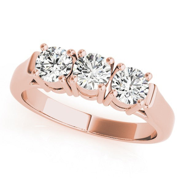 Lab Grown Round Diamond Trilogy Engagement Ring Platinum 0.50Ct - 2.00Ct DE/VS