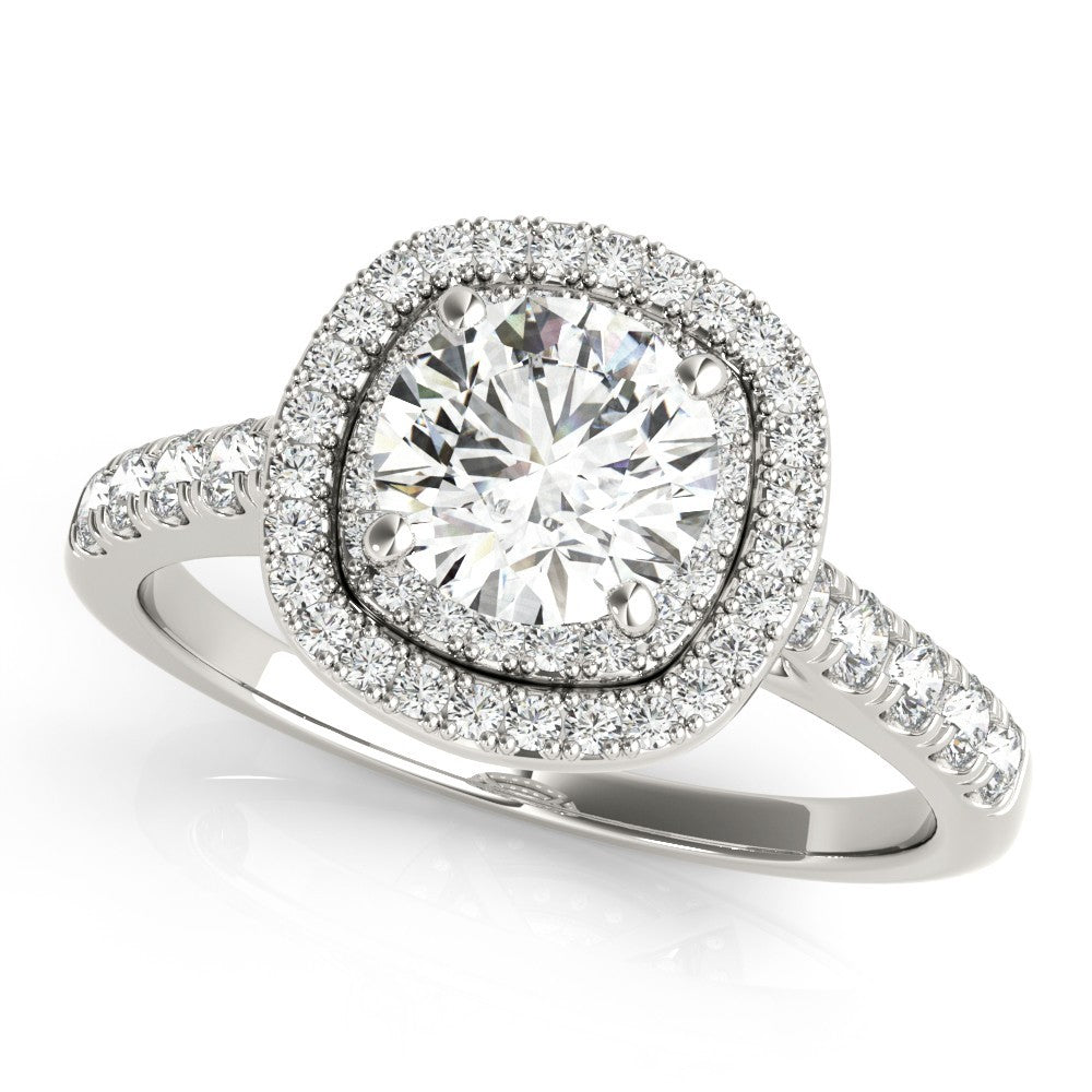 2.00 Ct DE/VS Lab-Grown Diamond Halo Engagement Ring in Platinum Ð UK Hallmarked