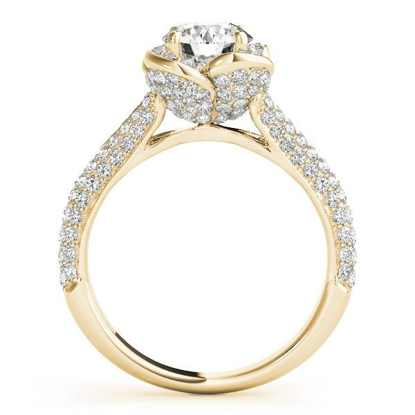 2.00 Ct DE/VS Lab Grown Round Diamond Halo Engagement Ring 18K White Gold