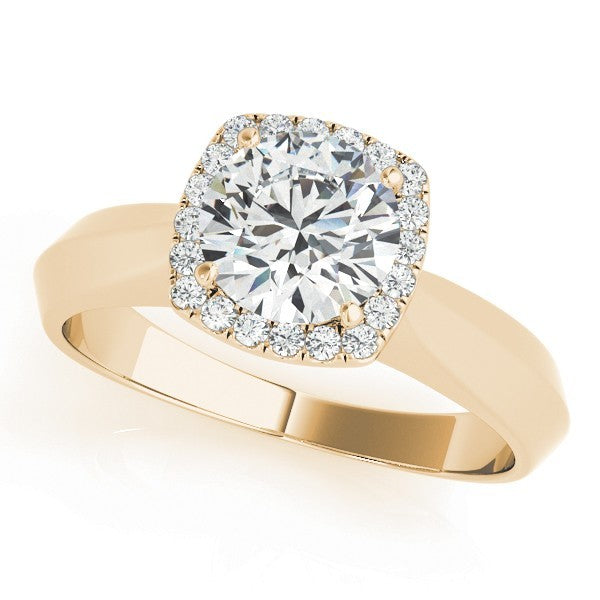 2.00 Ct DE/VS Lab-Grown Diamond Halo Engagement Ring in 18K Yellow Gold