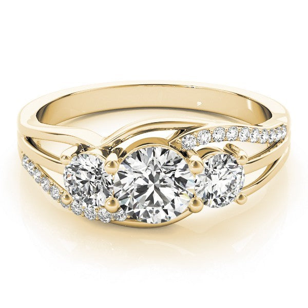 2.00ct Lab Grown Round Diamond 3 Stone Engagement Ring Platinum