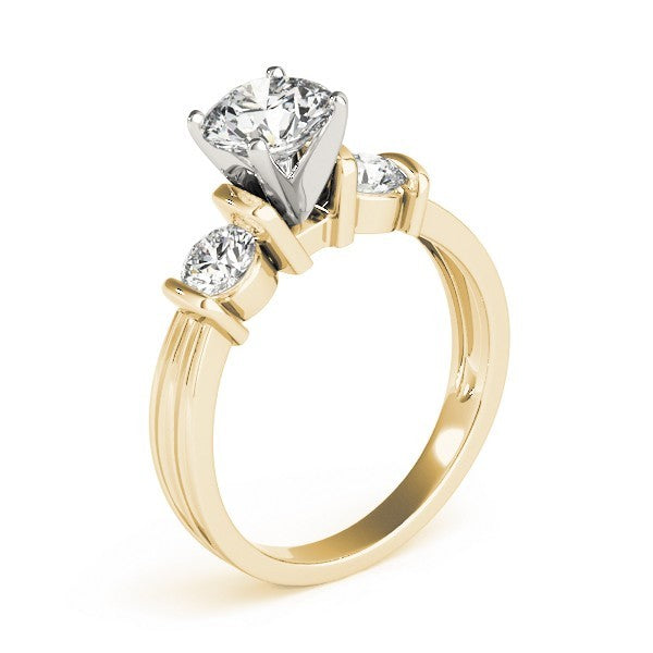 Lab Grown Round Diamond 3 Stone Engagement Ring In DE/VS 2CT Platinum