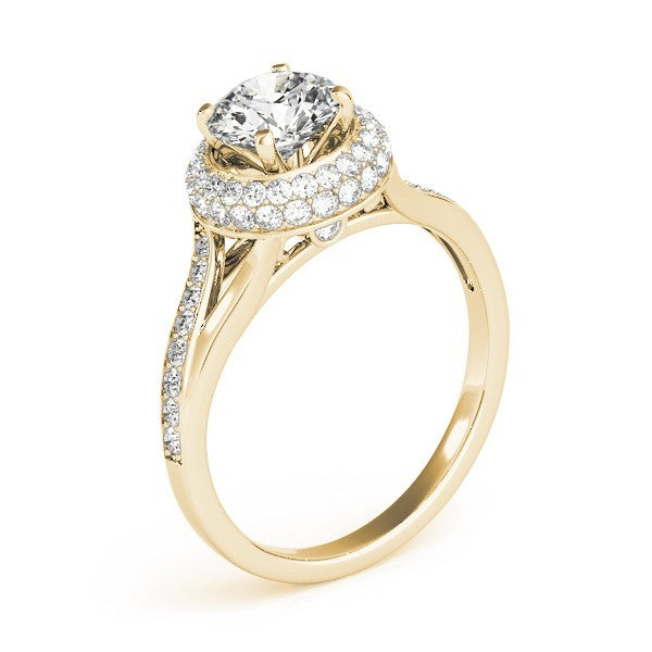 2.00Ct DE/VS Lab Grown Round Diamond Halo Engagement Ring 18K White Gold