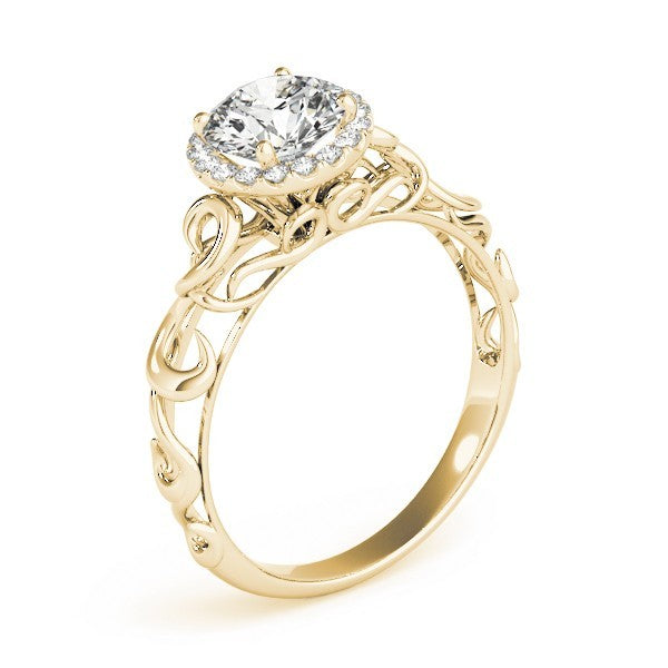 2.00 Ct DE/VS Lab-Grown Diamond Halo Engagement Ring in 18K Yellow Gold ÐUK Made
