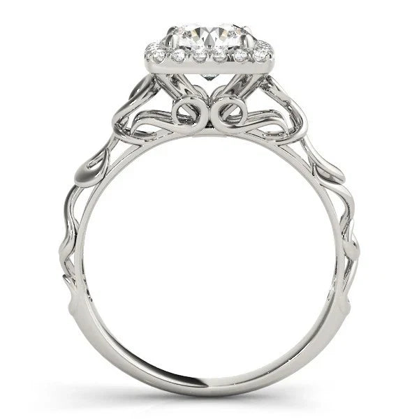 Lab Grown Round Cut Diamond 2.00Ct DE/VS Halo Engagement Ring Platinum