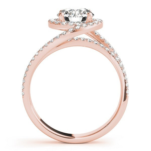 2.00 Ct DE/VS Lab-Grown Diamond Halo Engagement Ring in 18K Rose Gold