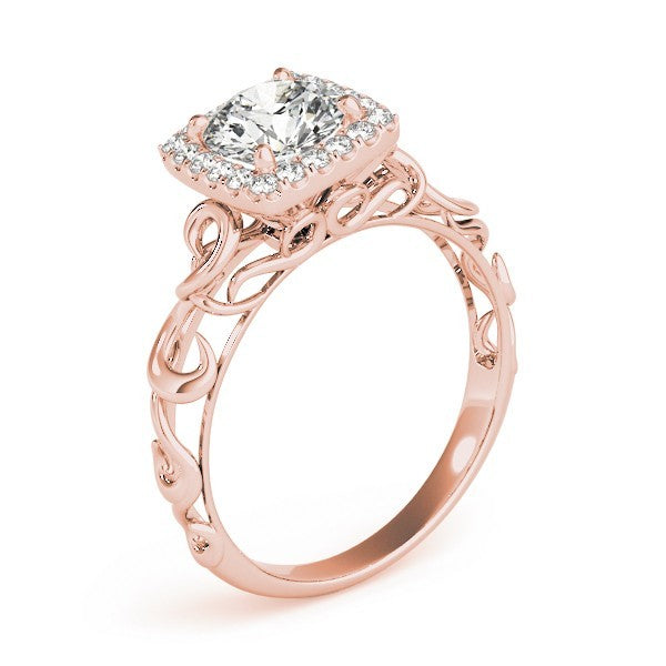 Lab-Grown Diamond Halo Engagement Ring in 18K Yellow Gold