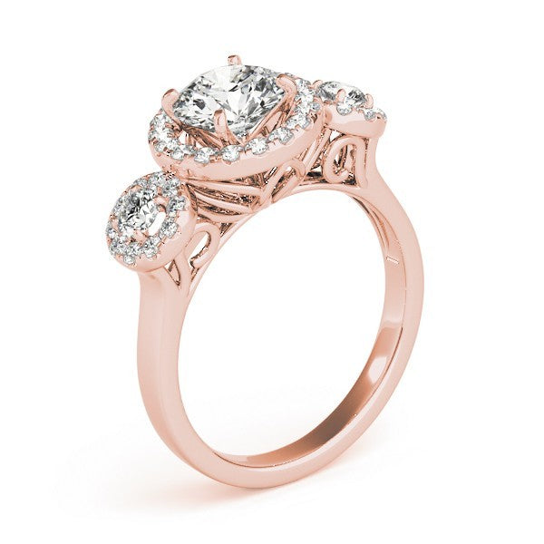 2.00 Carat DE/VS Lab Grown Round Cut Diamond Halo Engagement Ring 18K White Gold