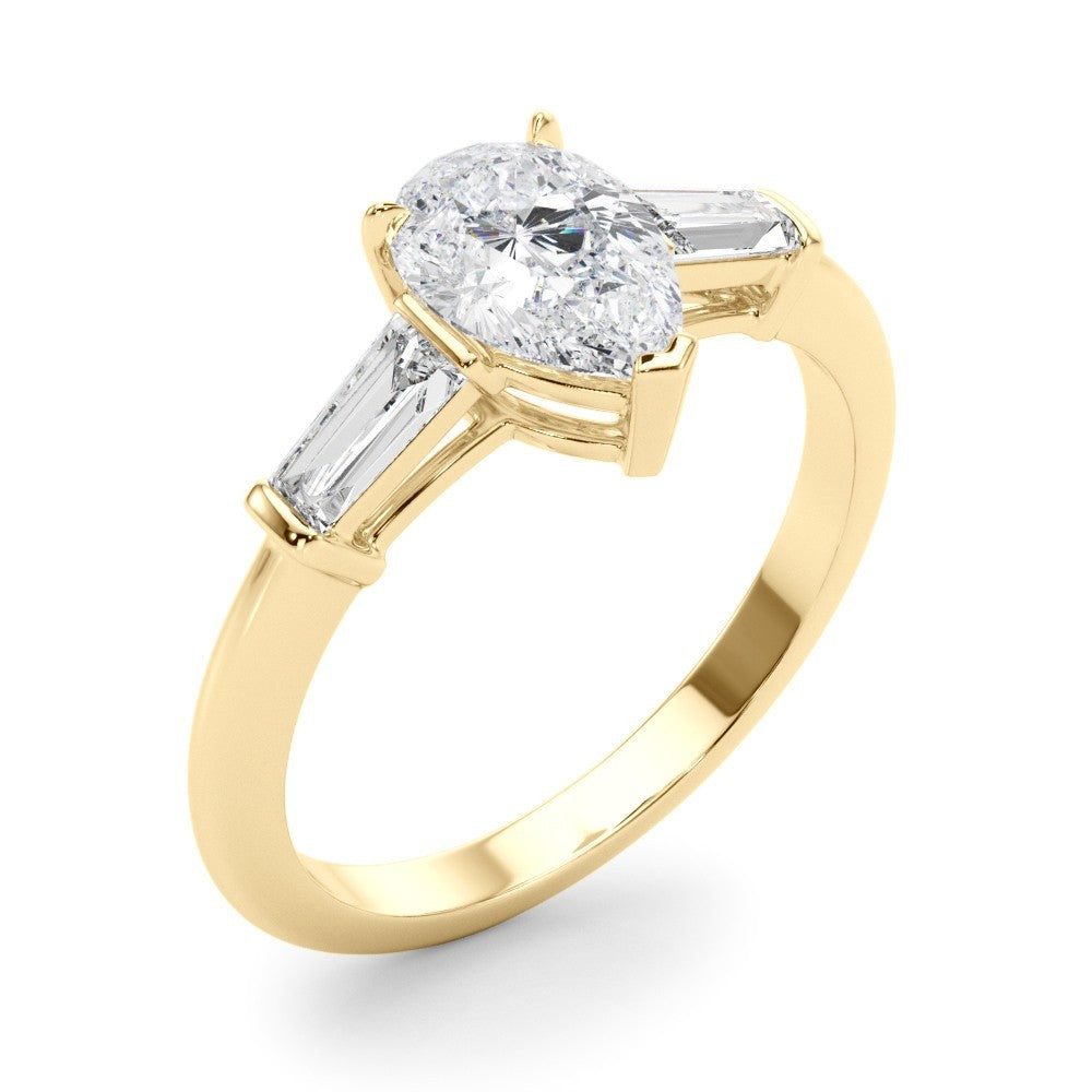 950 Platinum 2.00CT DE/VS Lab-Grown Pear Cut Diamond 3 Stone Engagement Ring