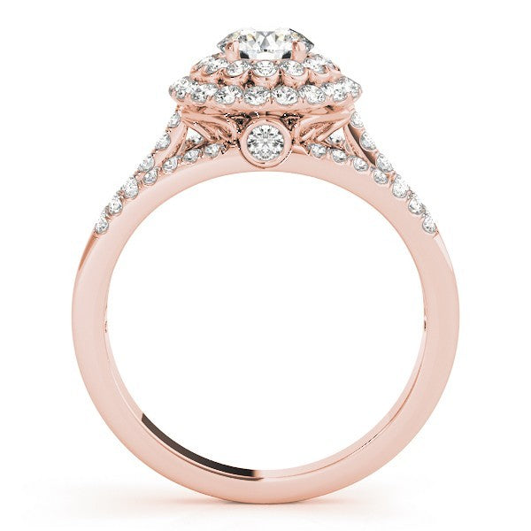 2.00Ct DE/VS Lab Grown Round Diamond Halo Engagement Ring 18K Yellow Gold
