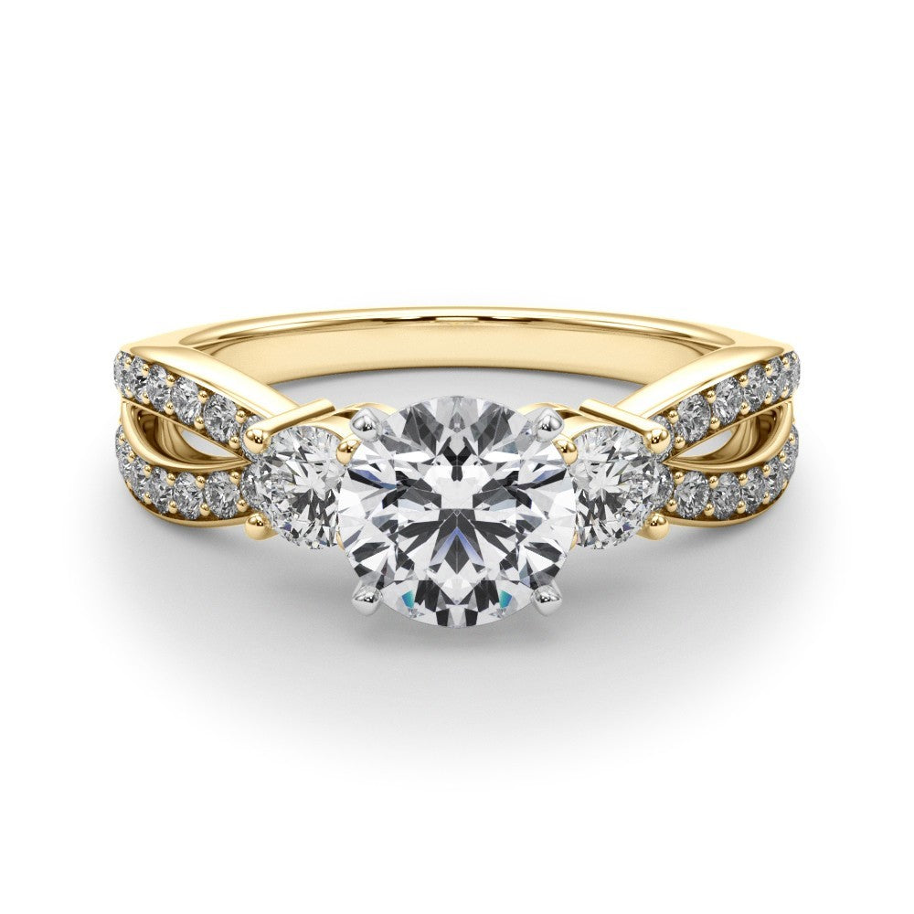 Platinum Lab Grown Diamond Designer Trilogy Engagement Ring - 2.0CT DE/VS