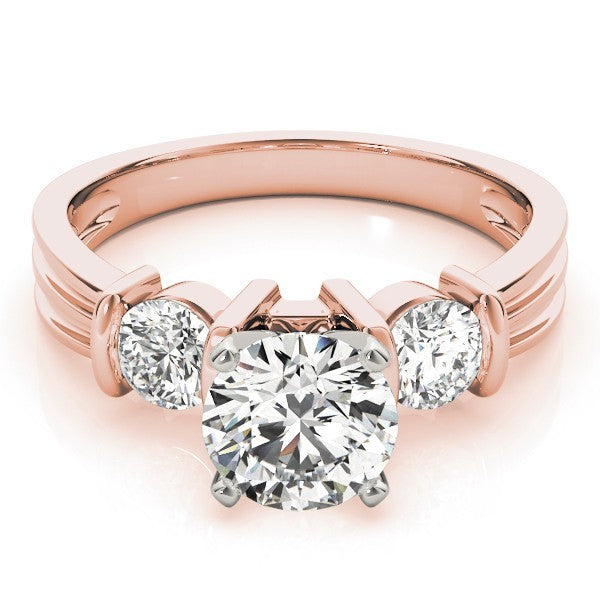 Lab Grown Round Diamond 3 Stone Engagement Ring In DE/VS 2CT Platinum