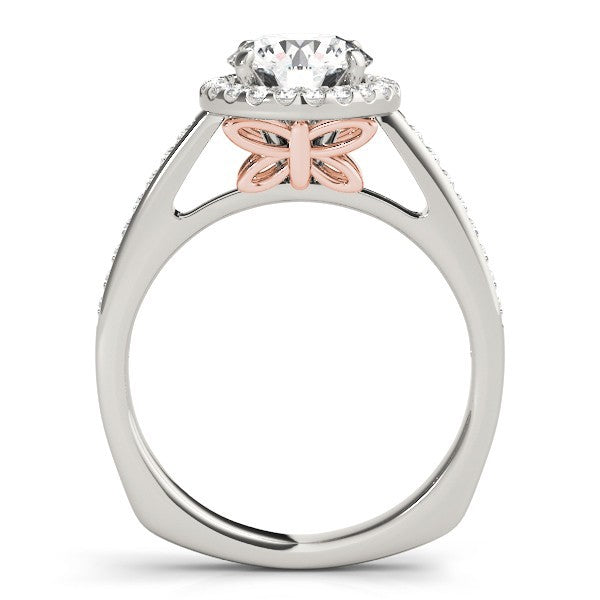 2.00 Ct DE/VS Lab Grown Round Diamond Halo Engagement Ring 18K White Gold