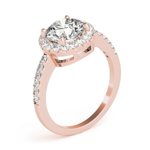 2.00Ct DE/VS Lab Grown Round Diamond Halo Engagement Ring 18K White Gold