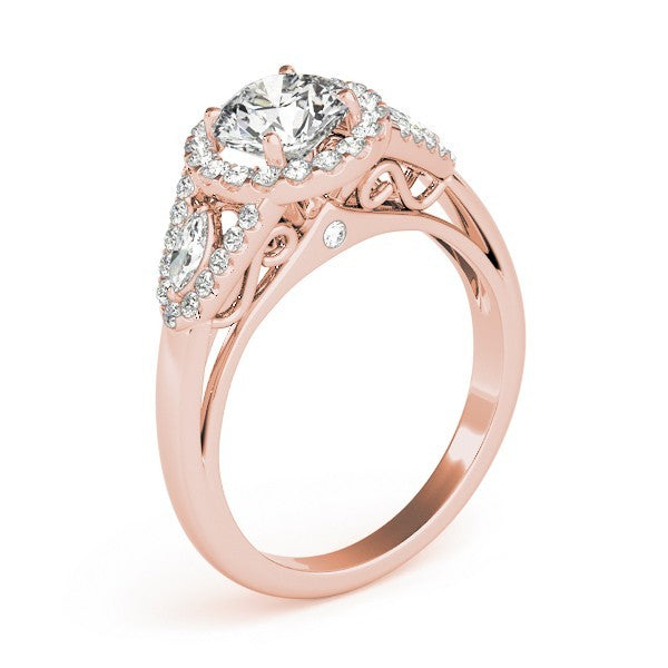 2.00 Carat DE/VS Lab Grown Round Cut Diamond Halo Engagement Ring 18K White Gold