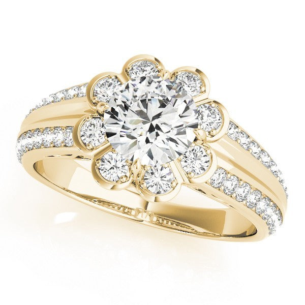 2.00Ct DE/VS Lab Grown Round Cut Diamond Halo Engagement Ring Platinum