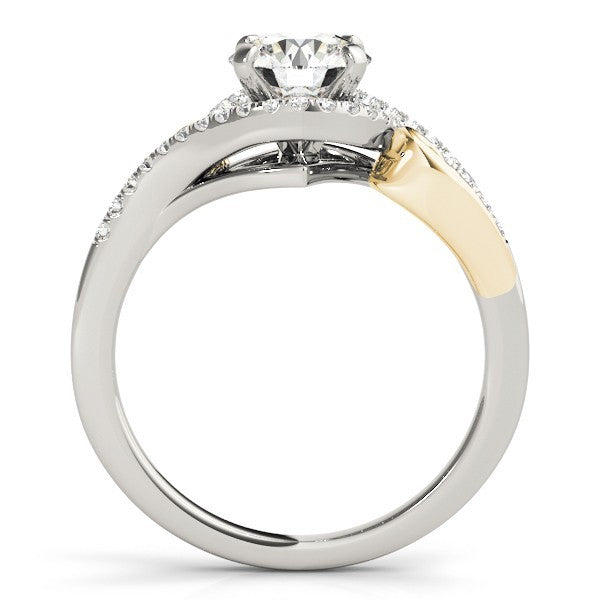 Lab Grown Round Diamond Halo Engagement Ring 18K Yellow Gold