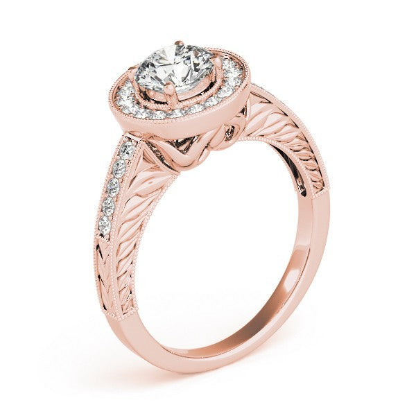 2.00 Carat DE/VS Lab Grown Round Cut Diamond Halo Engagement Ring 18K White Gold