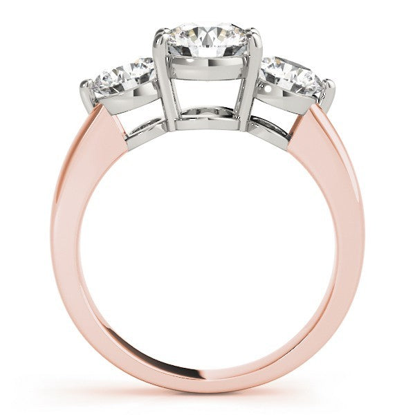 Lab Grown Round Diamond Trilogy Engagement Ring Platinum 0.50Ct To 2.00Ct DE/VS