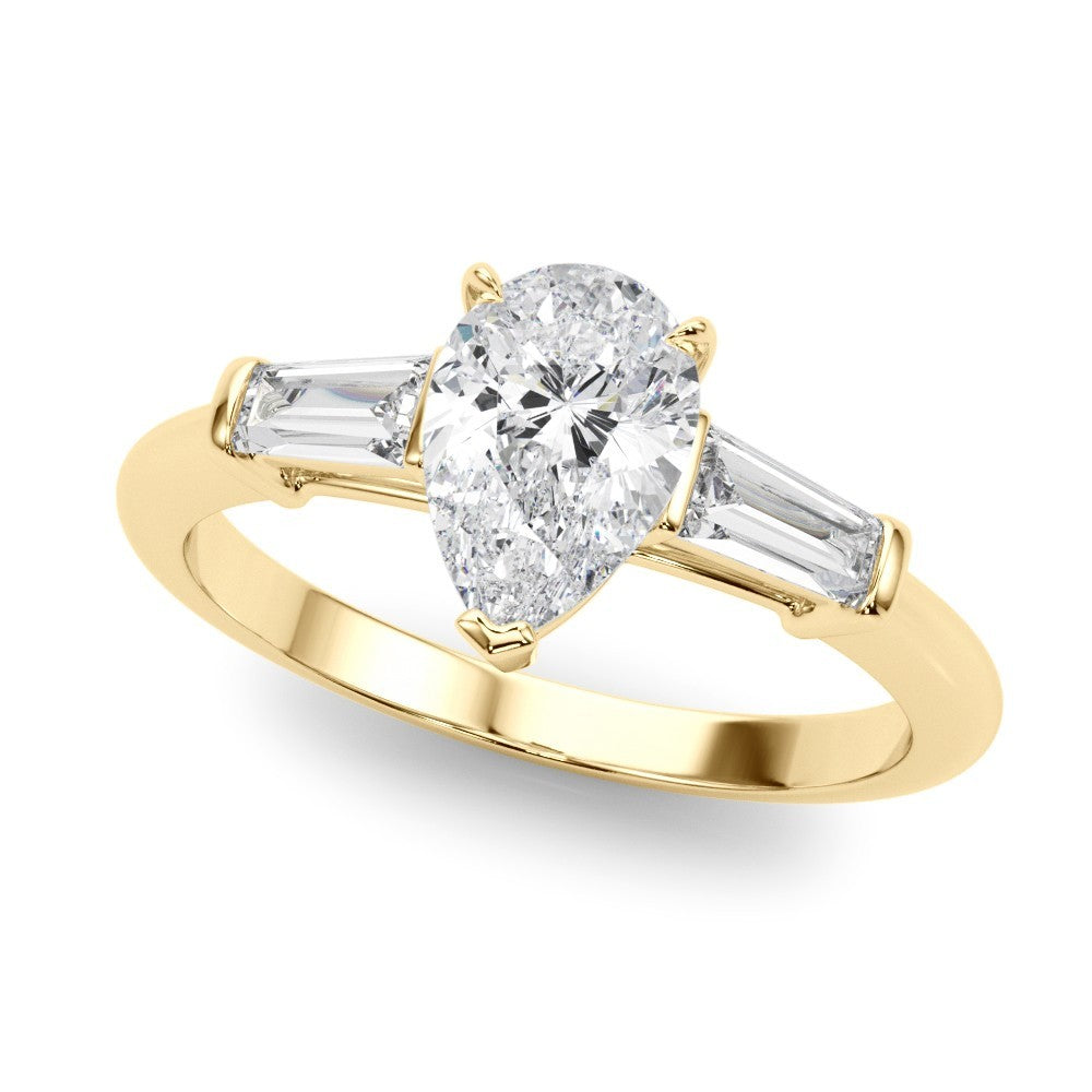 950 Platinum 2.00CT DE/VS Lab-Grown Pear Cut Diamond 3 Stone Engagement Ring